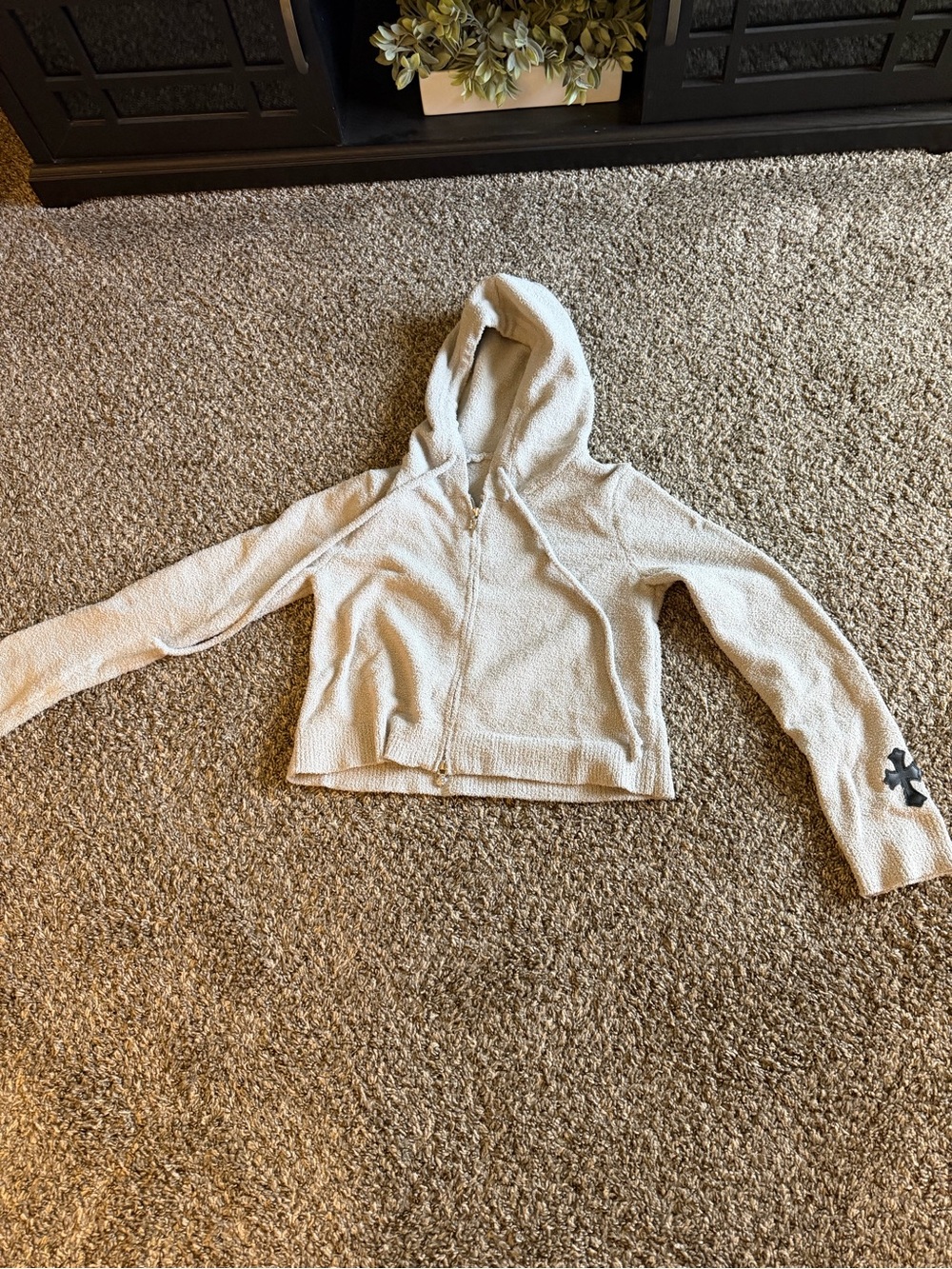 Chrome Hearts Cream Hooded Zip Jacket